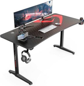 DESIGNA60寸人体工学游戏桌，带全鼠标垫的大型家庭办公室电脑游戏桌