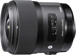 最佳广角定焦镜头：Sigma 35mm f 1.4 Art DG HSM Prime 镜头适用于佳能 EF 卡口